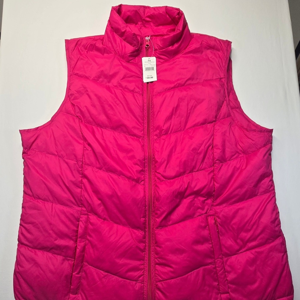 Princess Cruises Womens Packable Down Puffer Vest Fuchsia Pink XL A6781-O